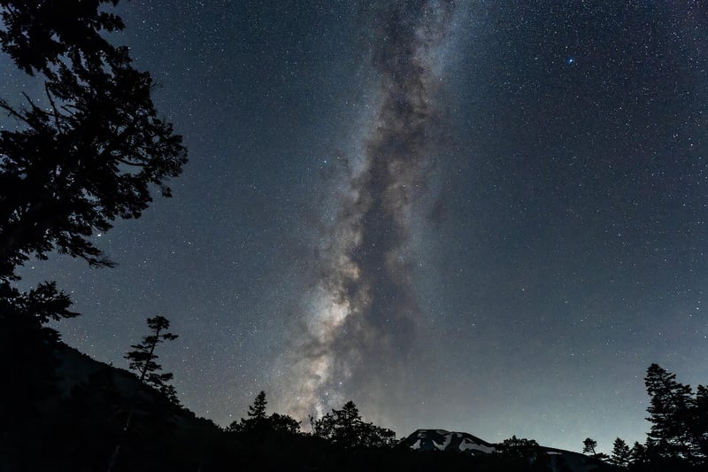 Starry night over the mountains